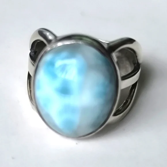 Sterling Silver Larimar Ring Sz 7.25